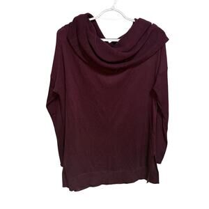 Caslon 3 In 1 Burgundy Cowl Neck Tunic Sweater Large Knit Wool Blend Nordstrom